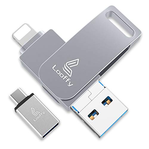 Looffy Pen Drive Memoria USB 32GB para iPhone Pendrive USB 3.0 Flash Drive para iPhone iOS Android Móvil Tableta PC 4 en 1