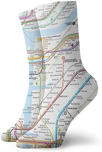 Love girl Mapa del metro de Nueva York Calcetines personalizados para el tobillo Medias atléticas Calcetines casuales 30cm Para hombres Mujeres