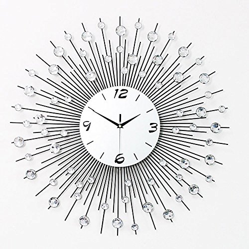 LTYGZ Salón Estilo Minimalista Moderno y Creativo Moda Pared Reloj Dormitorio Tranquilo Cuarzo Reloj 60 * 60cm