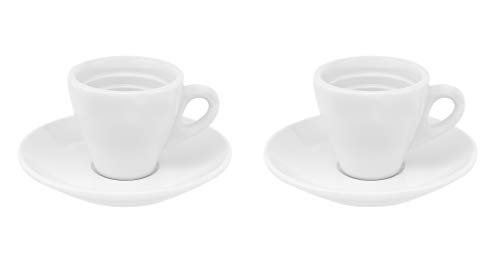 Luxpresso Caffè Triade - Juego de tazas de café (2 unidades, porcelana), color blanco