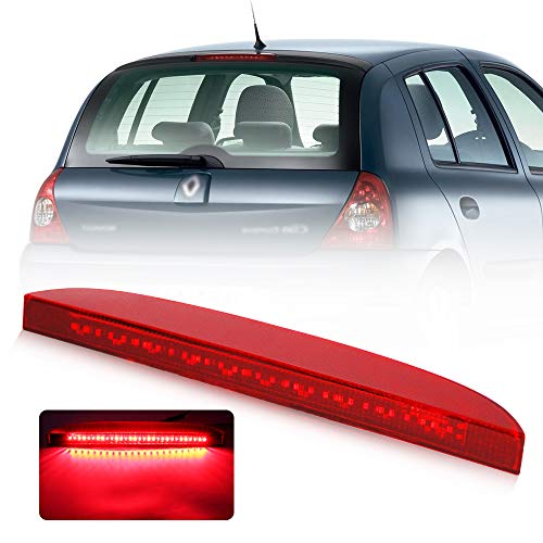 Luz trasera de coche LED de montaje alto tercera luz de freno trasera para Clio Mk II III Hatchback 1998-2005 (1 unidad) Luz trasera de coche LED de montaje alto tercera luz de freno trasera para Clio Mk II III Hatchback 1998-2005 (1 unidad)