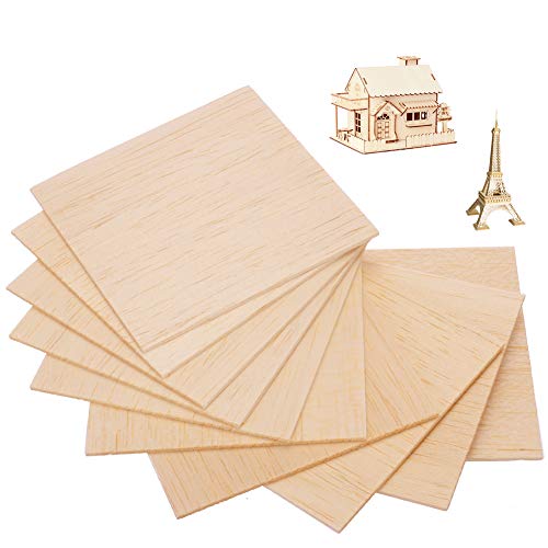 Madera Contrachapada 10 Unidades,200 x 200 x 1,5 mm Madera Contrachapada de Tilo sin Pintar,Modelo de Manualidades DIY para Modelo de Madera para Aeronaves,Naves de Madera,Artes y Manualidades