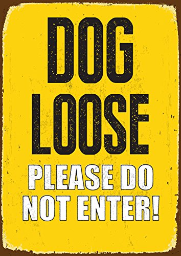 Magnet & Steel - Cartel de estaño con Texto en inglés «Dog on The Loose Please do Not Enter »