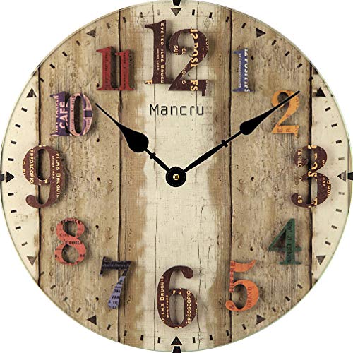 Mancru 1CM Pulgadas de Espesor Vendimia Sin Cubierta Silencio Reloj de Pared Lamentable de Madera Grande y Redondo Sin tictac Reloj de Pared Decoración Reloj 10-35CM Mancru 1CM Pulgadas de Espesor Vendimia Sin Cubierta Silencio Reloj de Pared Lamentable de Madera Grande y Redondo Sin tictac Reloj de Pared Decoración Reloj 10-35CM