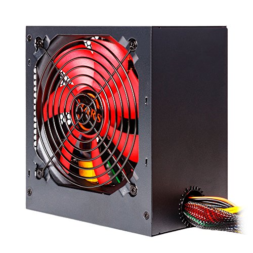 Mars Gaming MP500 - Fuente de alimentación Gaming (500 W, ATX, Ventilador 12 cm, PFC Activo, 12 V, Sistema Anti-vibración), Color Rojo y Negro