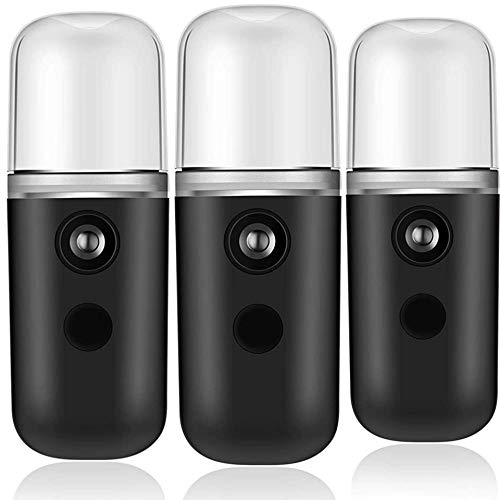 Mistik 3 Pulverizadores Faciales Negros, Pulverizan, Desinfectan, Nano Spray Ionic Humificador Humectante Facial (NEGRO)