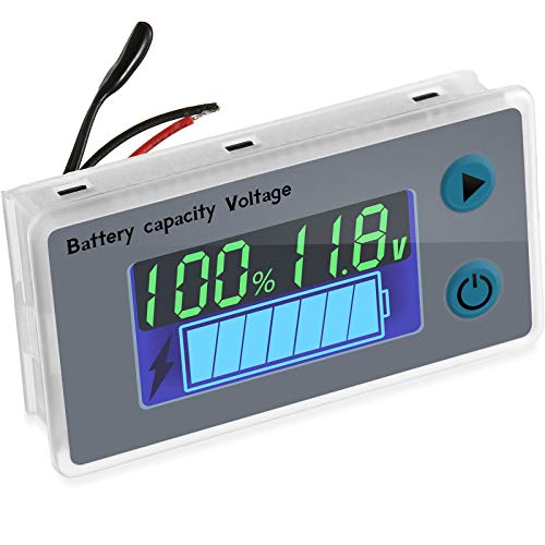 Monitor de Medidor de Batería Digital de 10-100 V con Alarma de Zumbador de Bajo Voltaje Indicador de Capacidad de Batería Panel de Medidor de Interruptor de Temperatura (1 Pieza)