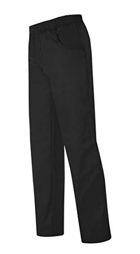 MONZA OBREROL Pantalón Largo Cocina Unisex Color Negro con Bolsillos Y Cintura elástica. Cocinero/Cocinera/Hostelería. Talla XS. Ref: 4115