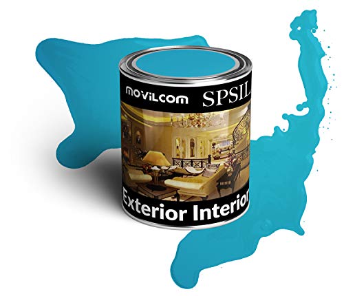 MovilCom® - Bote de pintura alquídica esmalte interior exterior color Azul ancla, 125ml, mod.8750