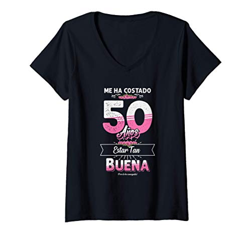Mujer Me ha Costado 50 Años - Camiseta Divertida Para Mujer Camiseta Cuello V Mujer Me ha Costado 50 Años - Camiseta Divertida Para Mujer Camiseta Cuello V