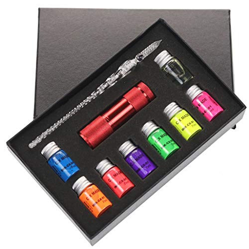 MYA - Lote de 10 bolígrafos de tinta con fuente de cristal templado para escribir bolígrafo, arte, suministros de regalo