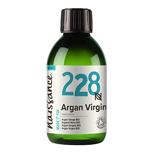 Naissance Aceite Vegetal de Argán de Marruecos BIO n. º 228-250ml - Puro, natural, vegano, certificado ecológico, sin hexano y no OGM - Hidratación natural para el cabello.
