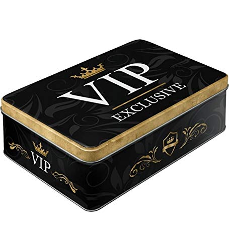 Nostalgic-Art VIP Exclusive 30729 - Caja Decorativa metálica, 23,4 x 16,2 x 7,8 cm, Color Negro