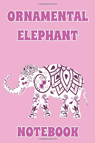 Ornamental Elephant Notebook - Light Pink - College Ruled