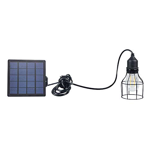 OurLeeme Luz solar para exteriores, Lámpara de suspensión LED retro e impermeable con pantalla Lámpara solar LED Lámpara colgante con cable para patio de jardín Inicio (Linterna)