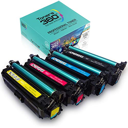 Pack Cartuchos de tóner compatibles HP 504X y 504A para HP Color Laserjet CM 1530, CM 3530FS, CM 3530MFP; Color Laserjet CP 3525, CP 3525DN, CP 3525N, CP 3525X; 1 ce250 x, 1 ce251a, ce252a y ce253a