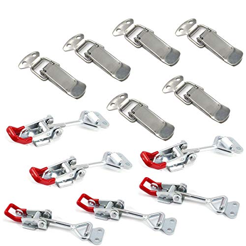 Palanca de Pestillo 12 Pcs Acero Inoxidable con Muelle Cerradura Palanca Corchete Traba Hebilla Ajustable Cierre de Resorte Heavy Duty para Usarse Cuero Caja Gabinete Herramientas Portátil de Madera Palanca de Pestillo 12 Pcs Acero Inoxidable con Muelle Cerradura Palanca Corchete Traba Hebilla Ajustable Cierre de Resorte Heavy Duty para Usarse Cuero Caja Gabinete Herramientas Portátil de Madera