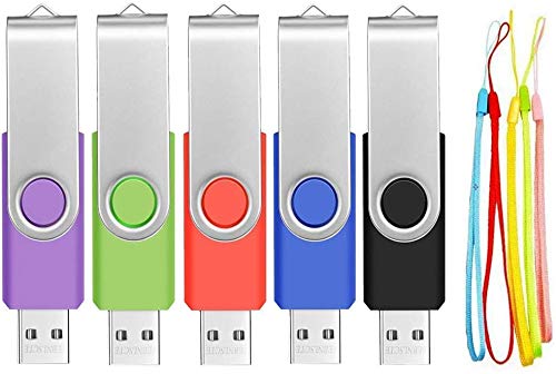 Pen Drive 64GB Memoria USB 5 Piezas Pendrives USB 2.0 Portátil Pendrive 64 GB Económico Unidad USB Multicolor Flash Drives para Documentos / Presentaciones / PPT by FEBNISCTE