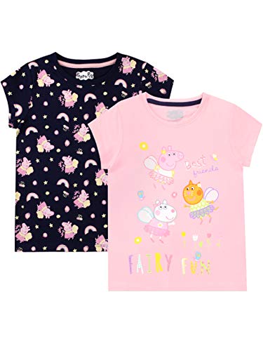 Peppa Pig Camiseta de Manga Corta Paquete de 2 para niñas Multicolor 18-24 Meses