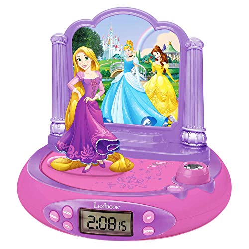Princesas Disney - RP515DP Rapunzel Radio Despertador con Proyector De Hora De Rapunzel, Color Multicolor (Lexibook RP515DP)