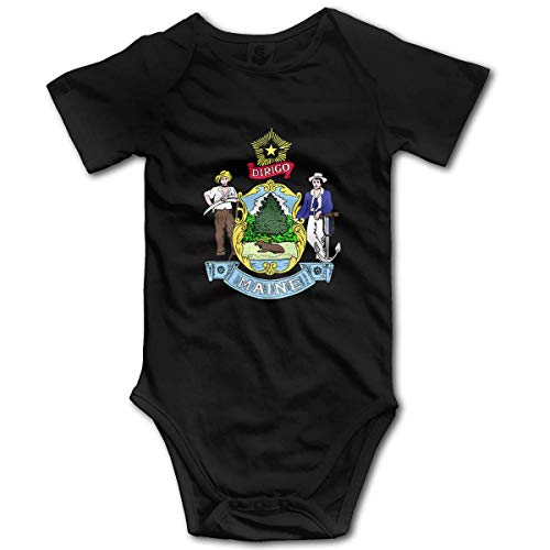 Promini Body de manga corta de algodón para bebé, de la bandera de Maine, de 9 a 12 meses, ZI9249