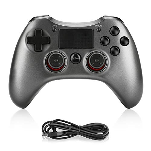 PS4 Controller, controlador de juegos inalámbrico PS4 vibración doble dispositivo de juego Achort Bluetooth con panel de control táctil - alta precisión joystick para Playstation 4 y PC