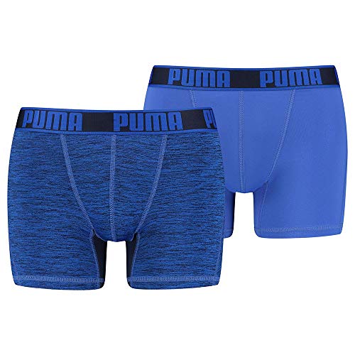 PUMA Active Grizzly Melange Men's Boxers (2 Pack) Bóxer, Azul, L para Hombre