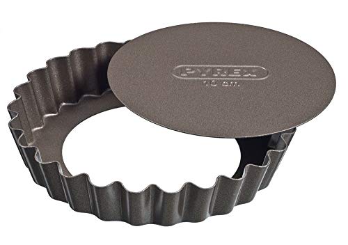 Pyrex Set 4 Tartaletas con Fondo Desmontable 10Cm Asimetria, Acero, Negro, 0.5 cm Pyrex Set 4 Tartaletas con Fondo Desmontable 10Cm Asimetria, Acero, Negro, 0.5 cm