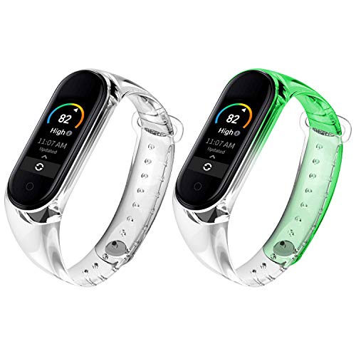 Qianyou 2 Piezas Correas para Xiaomi Mi Band 5 Silicona, Pulsera con Funda Impermeable TPU Reemplazo Colorida Reloj Banda para Xiaomi Mi Band 5,Claro+Verde Qianyou 2 Piezas Correas para Xiaomi Mi Band 5 Silicona, Pulsera con Funda Impermeable TPU Reemplazo Colorida Reloj Banda para Xiaomi Mi Band 5,Claro+Verde