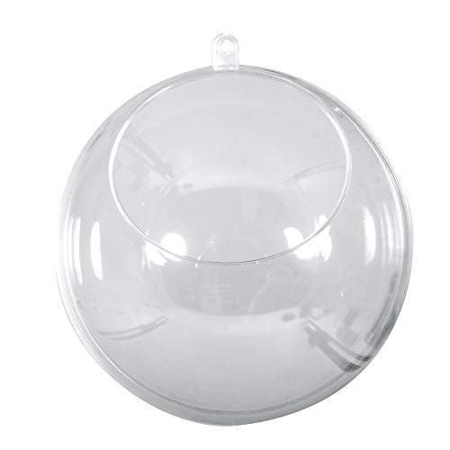 Rayher 39481800 Bola de plástico, 2 Piezas, 12 cm de diámetro, con Recorte Ø7,5 Cm, 4 Unidades, Cristal, plástico, 2 x 1.2 x 1.2 cm