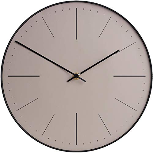Reloj de pared moderno sin ruido de tictac, analógico con esfera de colores, diámetro de 29 cm (gris)