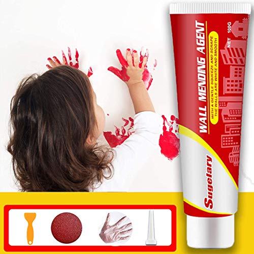 Reparadora de Pared, kit de agente de reparación de paredes con boquilla puntiaguda, relleno de pared impermeable Parche de yeso blanco para reparar grietas, agujeros, peladuras, grafitis