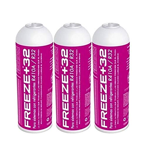 REPORSHOP - 3 Botellas Gas Ecologico Refrigerante Freeze Organico +32 350Gr Sustituto R32, R410A
