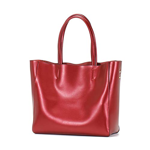 RHSMW Bolso de hombro para mujer, de piel artificial, informal, de gran capacidad, portátil, con correa de hombro ajustable, para viajes de negocios, viajes, banquetes de viaje, color rojo