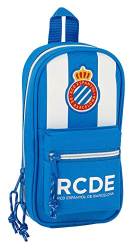 Safta - R.C.D. Espanyol 411753747 - Plumier Mochila con 4 estuches y útiles , 120 x 50 x 230 mm