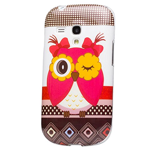 Samsung Galaxy S3 MINI | flores iCues Diseño caso de TPU búho búho búho niñas | Señoras de las mujeres de las muchachas de gel de silicona adorno del modelo de piel protectora de protección [protector de pantalla, incluyendo] Cubierta Cubierta Funda Carca