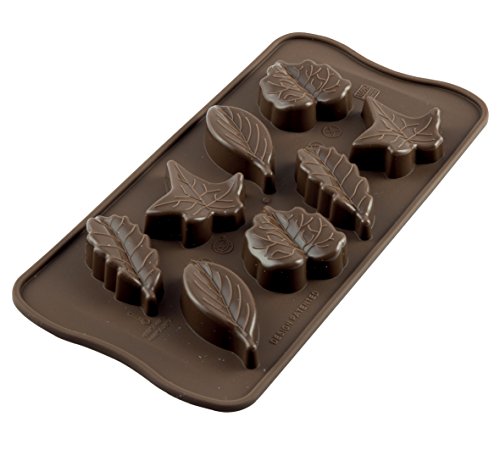 SCG10 Molde de Silicona para chocolatines con Forma de Hojas, Color marrón