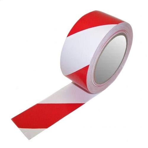 Shand Higson 85-Red/White-50X33-24 - Cinta para marcar suelos (PVC, 3300 cm de largo, 5 cm de ancho, 24 unidades), color rojo y blanco