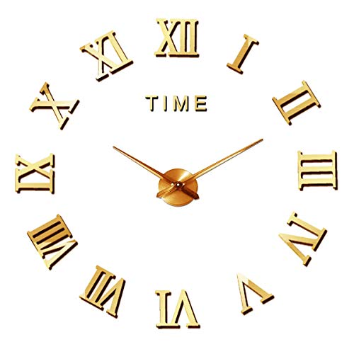 SHS Mute DIY Reloj de Pared con Adhesivo 3D, Sin Marco, Tamaño Grande, Para Decorar La Oficina o Casa,Plateado-2 Años de Garantía SHS Mute DIY Reloj de Pared con Adhesivo 3D, Sin Marco, Tamaño Grande, Para Decorar La Oficina o Casa,Plateado-2 Años de Garantía