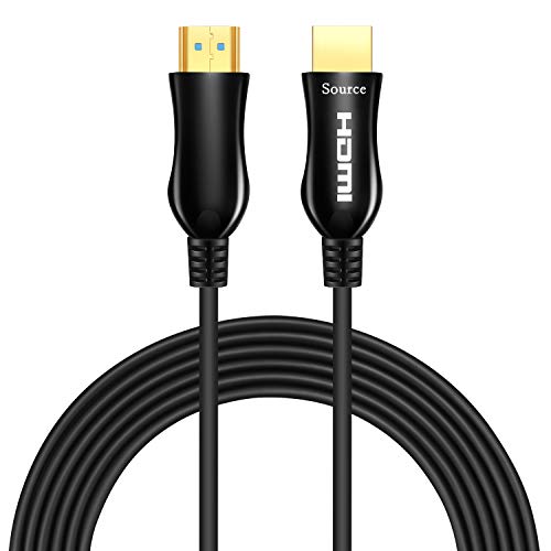 Shuliancable Cable de Fibra óptica HDMI， Cable HDMI 4k@60Hz HDR, YUV 4:4:4 8bit，Ultra HD de Alta Velocidad 18Gbps，Compatible con HDMI 2.0，Ethernet, 3D, ARC, HDCP2.2 (50m)