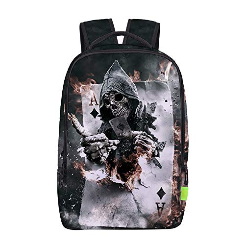 Skull Mochila Impermeable Buena relación Calidad-Precio Mochila Escolar Primaria Kindergarten Bolsa de Estudiantes Mochila for niños Mochila de Lona Portátil (Color : A02, Size : 30 X 13 X 43cm)