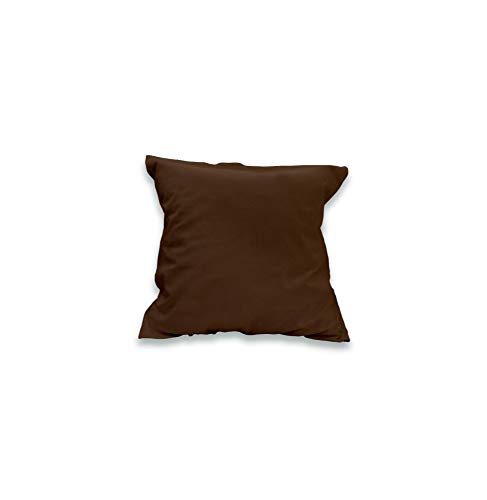 Soleil d'Ocre , Funda de almohada ATMO UNI, color chocolate, 63 x 63 cm