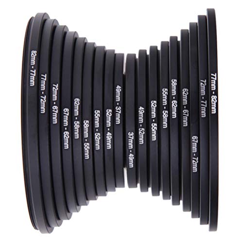 Solustre - Adaptador para anillo de metal con filtro objetivo para cámara de fotos, juego de 9 anillos para cámara Canon Nikon Sony Olympus Dslr Taglia 1 Nero 1 Solustre - Adaptador para anillo de metal con filtro objetivo para cámara de fotos, juego de 9 anillos para cámara Canon Nikon Sony Olympus Dslr Taglia 1 Nero 1