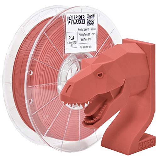 SpiderMaker 3D Filamento Mate PLA (PLA+) - Acabado Mate de Increíbles Colores Vivos - 1.75 mm PLA, 700g, Precisión dimensional +/- 0,03 mm (Rojo Coral) SpiderMaker 3D Filamento Mate PLA (PLA+) - Acabado Mate de Increíbles Colores Vivos - 1.75 mm PLA, 700g, Precisión dimensional +/- 0,03 mm (Rojo Coral)