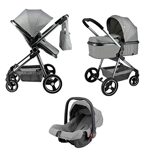 Star Ibaby City Plus - Cochecito de bebe 3 en 1 hasta 22 KG - Incluido Grupo 0 Plus + Bolso Maternal + Saco de Invierno