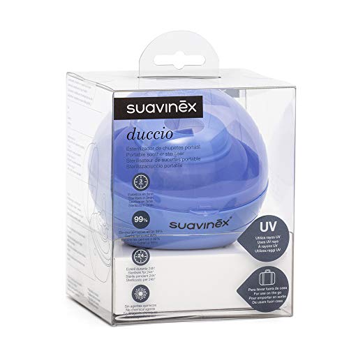 Suavinex Esterilizador de Chupetes Portátil de Luz Uv, Azul, 0.25 kg