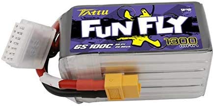 TATTU Funfly Series - Batería de polímero de litio (1300 mAh, 22,2 V, 100 C, 6S1P, con conector XT60)