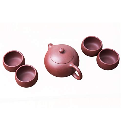 Tetera De Kung Fu, Tetera De Arcilla PúRpura Hecha A Mano, Que Consta De 1 Tetera Y 4 Tazas De Té Tetera De Kung Fu, Tetera De Arcilla PúRpura Hecha A Mano, Que Consta De 1 Tetera Y 4 Tazas De Té