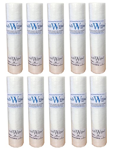 The Water Filter Men 10 Pulgadas de Filtro PP sedimentos de Agua Cartuchos de 1 micrón (Pack de 10)