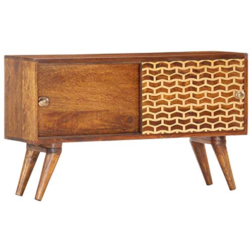 Tidyard Mesa para TV Diseño Moderno Aparador de Madera Maciza de Mango marrón Miel 88x24x50 cm Tidyard Mesa para TV Diseño Moderno Aparador de Madera Maciza de Mango marrón Miel 88x24x50 cm